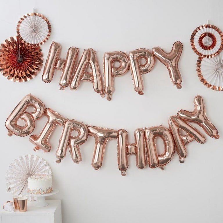 Rose Gold HAPPY BIRTHDAY Balloon Bunting