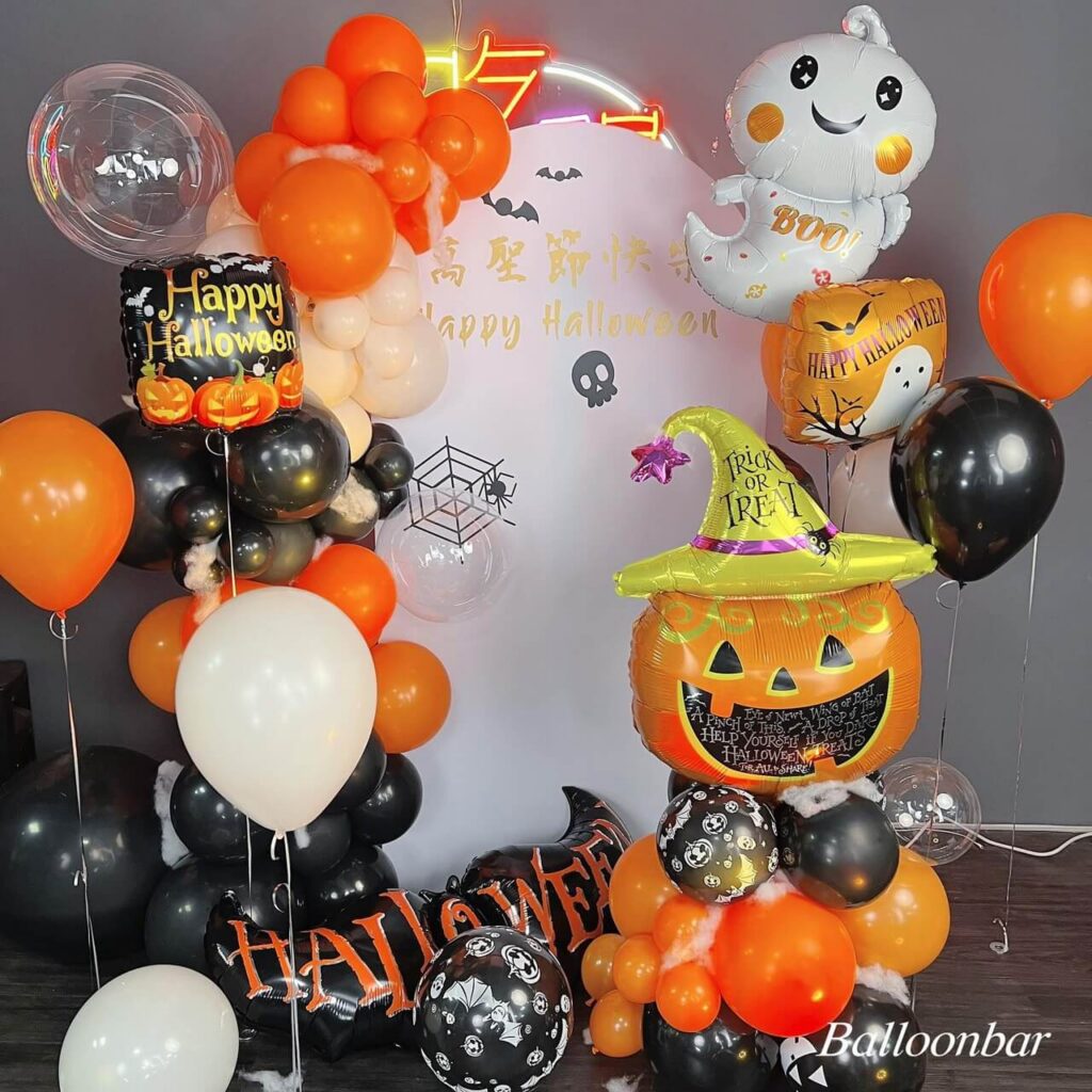 萬聖節直播氣球佈置|台中萬聖節氣球佈置實體店家