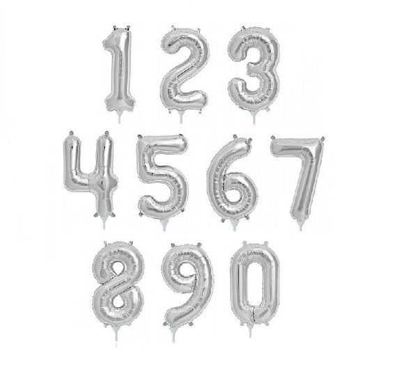 Superior Quality 16 inch Silver Foil Number by…