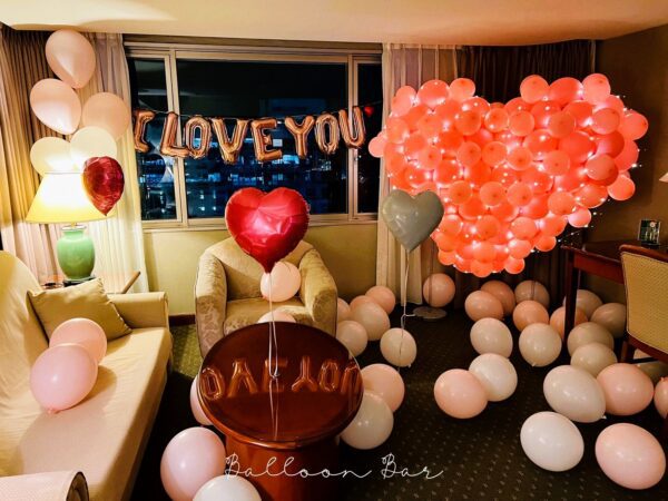 粉色系告白氣球佈置