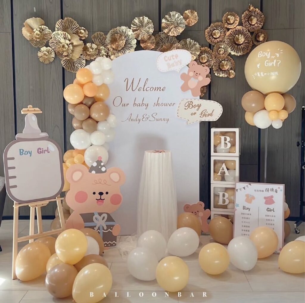 性別揭曉 親子派對佈置 可愛熊寶寶性別派對佈置組