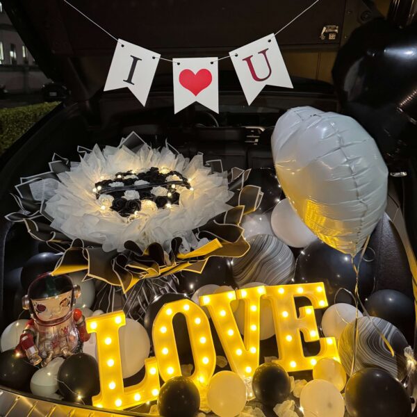 台中黑白風格後車廂佈置