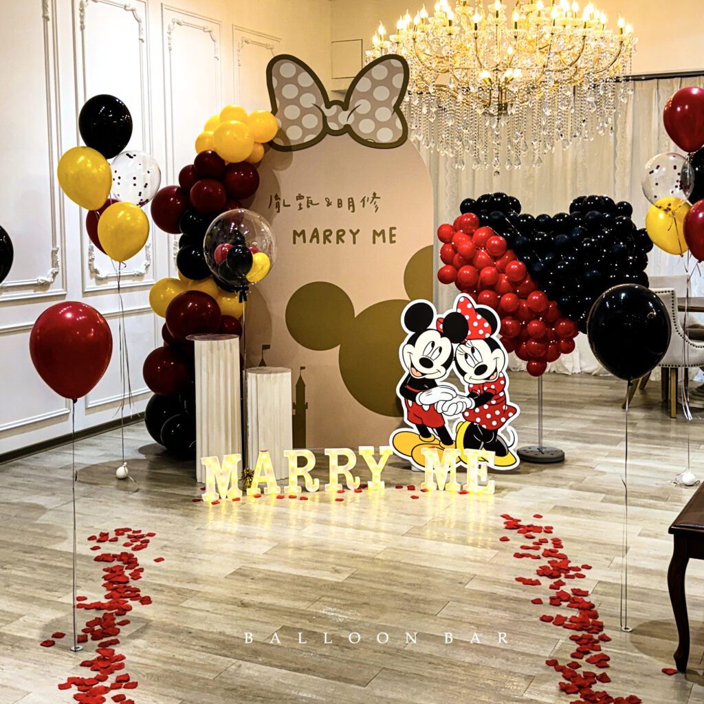 女神殿婚紗求婚佈置-可愛主題米奇米妮